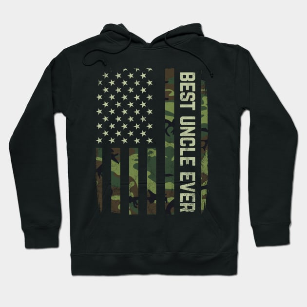 Best Uncle Ever Camouflage American Flag Funny Gift Hoodie by HCMGift